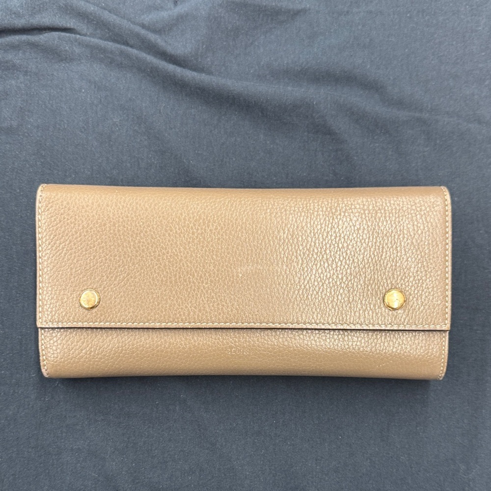 Celine Taupe Leather Wallet